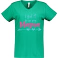 thumbnail image 3 of Inktastic I Got It From My Mama, Arrow, Hearts - Blue Pink Women's V-Neck T-Shirt, 3 of 5