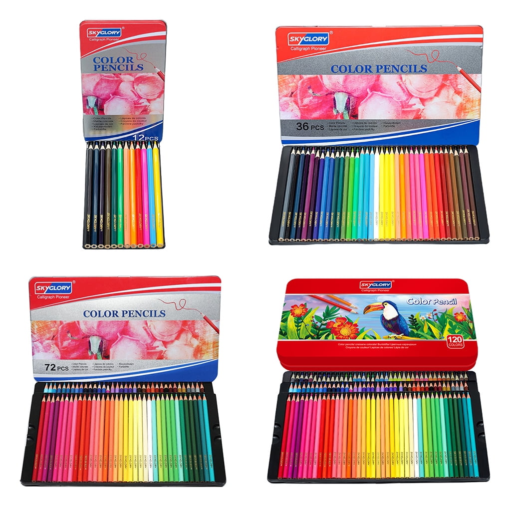 12/36/72/120Pcs Oily Color Pencil Set Thick Core Drawing Sketch Colored Pen Kit