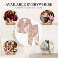 thumbnail image 7 of Pofeuu Rose Gold Glitter Splatter Print Womens Pajamas Set Long Sleeve Sleepwear Button Down Nightwear Soft Pj Lounge Sets Button Down Pajamas Women-Medium, 7 of 7