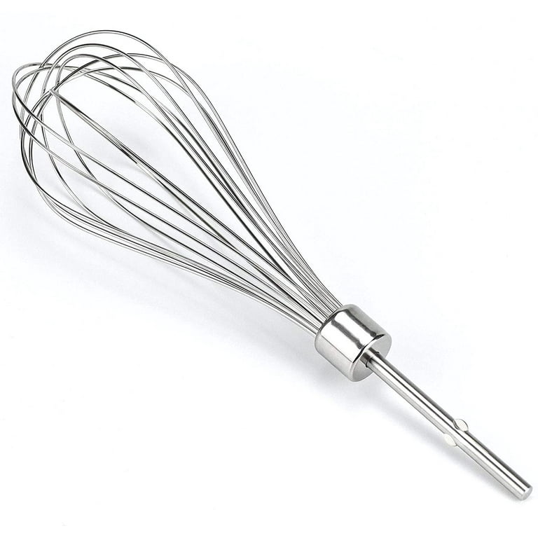 KitchenCraft KCSHWHISK Rotary Hand Whisk, Stainless Steel/Plastic,  Silver/White 6.5 x 13 x 27.5 centimetres