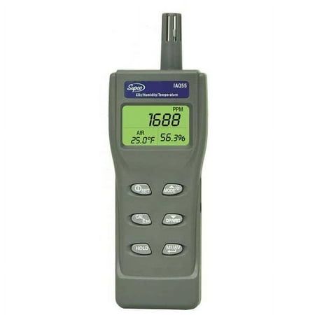 Supco Indoor Air Meter, 14 F to 140 F, LCD IAQ55