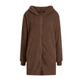 thumbnail image 1 of Cárdigan de Larga con Capucha y Cremallera para Mujer, Chaqueta Holgada de Felpa, Chaqueta de Felpa para Mujer Marrón Oscuro L, 1 of 9