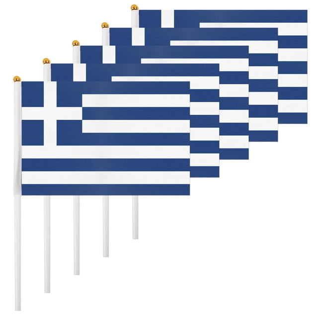 Banderas de Grecia ASUNO, paquete de 20, 14x21 cm, poliéster