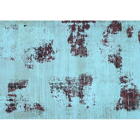 Ahgly Company Indoor Rectangle Abstract Light Blue Modern Area Rugs, 2' x 5'