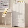 thumbnail image 5 of Pantry Storage Cabinet with Doors and Drawers , Aiho 47 " Tall Freestanding Food Pantry Cabinet for Kitchen & Bathroom, White, 5 of 9