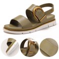 thumbnail image 1 of Sandalias Vestimenta Verano Planas Mujeres Correa Tobillo Los Pies Abiertos (37) Verde, 1 of 9