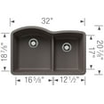 thumbnail image 3 of BLANCO DIAMOND 1.75 Low Divide Undermount - Anthracite, 3 of 7