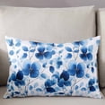thumbnail image 3 of Blue Flowers Throw Pillow Cover 20 x 26 Inch Decorative Pillow Cover Spring Botanical Blossom Motif Lumbar Pillowcase Seasonal Rectangle Cushion Case for Couch Sofa Bed Living Room, 3 of 7