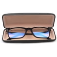thumbnail image 3 of Blue Ray Blocking Lens Light Weight Rectangular Medium Size Frame Metal Spring Temple Computer Reading Glasses for Men for Men, Reading Glasses +1.75 With Hard Case, 3 of 3