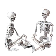 Halloween Human Skeleton Bone Model 15.7 Inches Movable Joints for Haunted Houses Graveyard Holiday Decoration