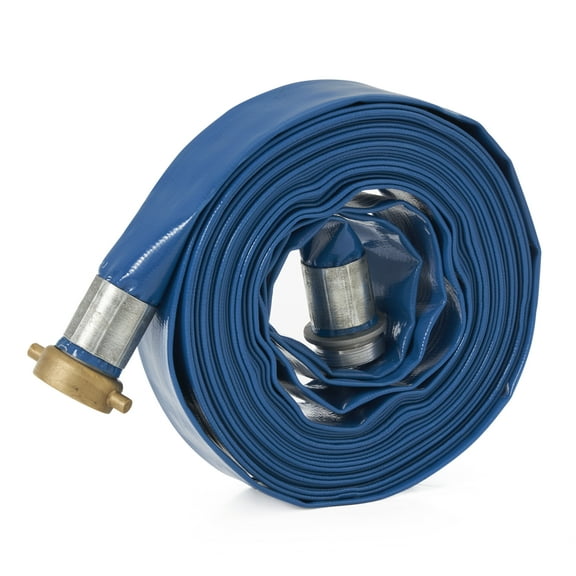 Apache 98138015 1.5 Inch Diameter 50 Foot Length 75 PSI PVC Lay Flat Hose, Blue