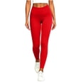 thumbnail image 2 of Leggings for Women High Waisted Tummy Control Workout Yoga Pants Red Gym Lounge Leggings Size 2XL, 2 of 8