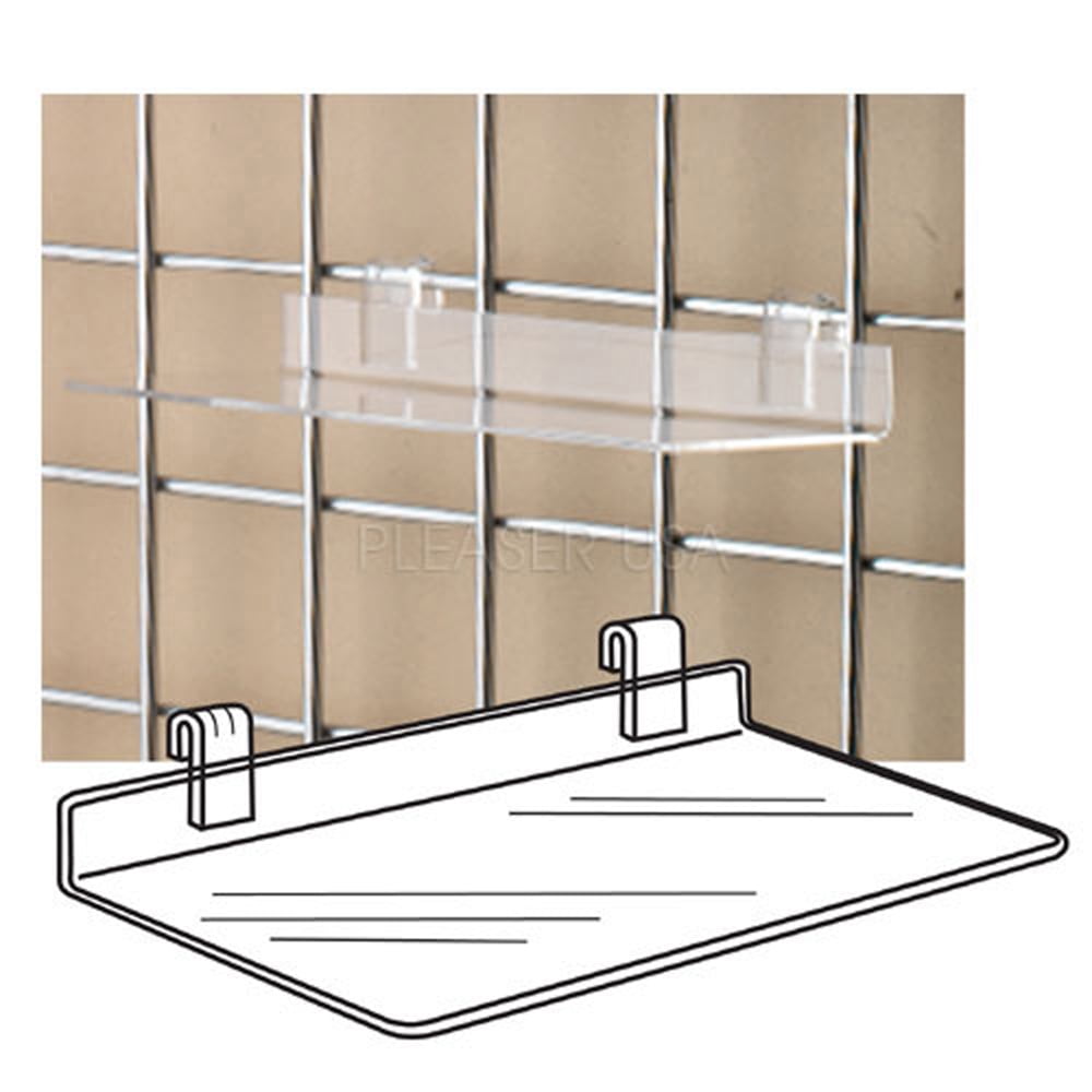 SHOE SHELVES Clear Acrylic Gridwall Shelf