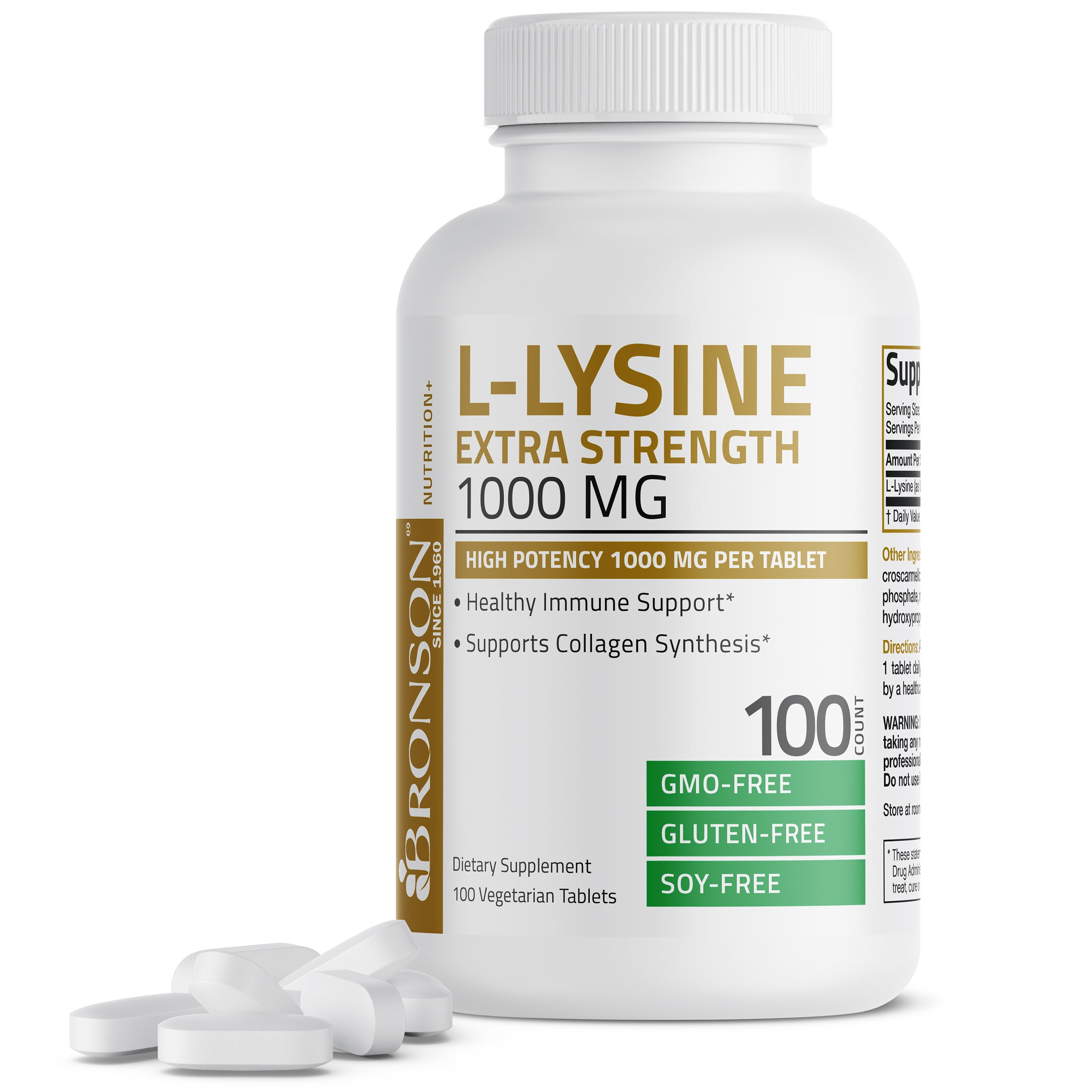 Bronson LLysine Extra Strength 1000 MG per Tablet High Potency, Immune