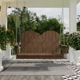 thumbnail image 2 of Wildridge Classic Savannah Porch Swing, Tudor Brown - Outdoor Weather Resistant Recycled Plastic Furniture for Patio, 2 of 4