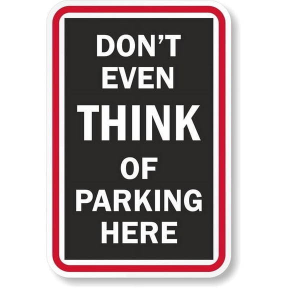No Parking Weatherproof Metal Sign Size: 16 x 12 Inch