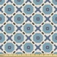 thumbnail image 1 of Geometry Fabric by the Yard Upholstery, Retro Style Mosaic Tiles Inspired Natural Sky Tones, Decorative Fabric for DIY and Home Accents, 5 Yards, Coconut Cadet Blue by Ambesonne, 1 of 4