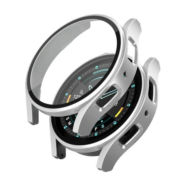 WIFKLSIIPG Compatible with Samsung Galaxy Watch5 44mm Screen Protector Tempered Glass Film + Electroplated Frosted Case All Inclusive Watch Case Smart Watch Accessories