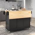 thumbnail image 3 of Drop - Leaf for Space - Saving / Rolling Kitchen Island with Locking Wheels & Towel Rack, 3 of 6