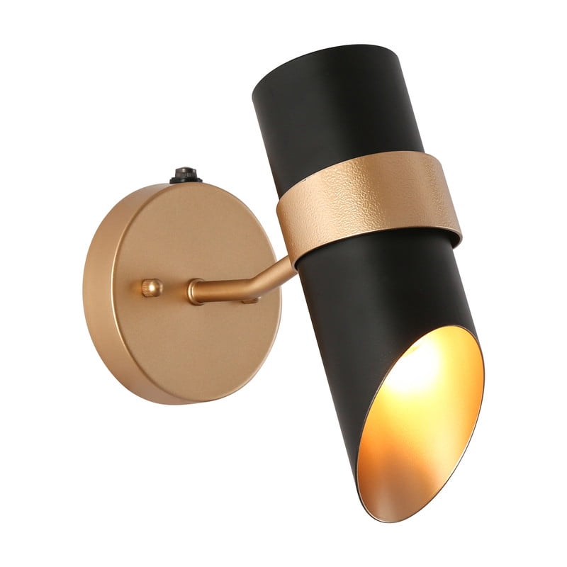 LNC Dusk to Dawn Outdoor Wall Light,10" H Black and Gold Modern Wall Sconce,Waterproof Metal Exterior Light for Porch,Garage,Entryway