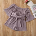 thumbnail image 6 of Kiapeise Toddler Girls Off Shoulder Playsuit Flared Sleeves Wide Leg Jumpsuit, 6 of 8