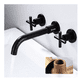 thumbnail image 3 of Grifo De Lavabo,  Bloosom Grifo De Pared Empotrado De Tres Orificios Negro, 3 of 4