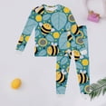 thumbnail image 2 of Tisuna Kids Fall Pajamas Set For Girls Trendy Long Sleeve Crew Neck Cartoon Bee Print Tops And Pants Sleepwear Children'S 2 Pieces Daily Wear Matching Set Size 2-3 Years, 2 of 4