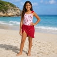 thumbnail image 4 of PRfgtbd Girls Swimsuit One Piece Bathing Suits Bow Print Swimwear With Cover Up Skirt Kids Swim Set Big Girls Summer Swimsuits Beachwear 10-11 Years, 4 of 6