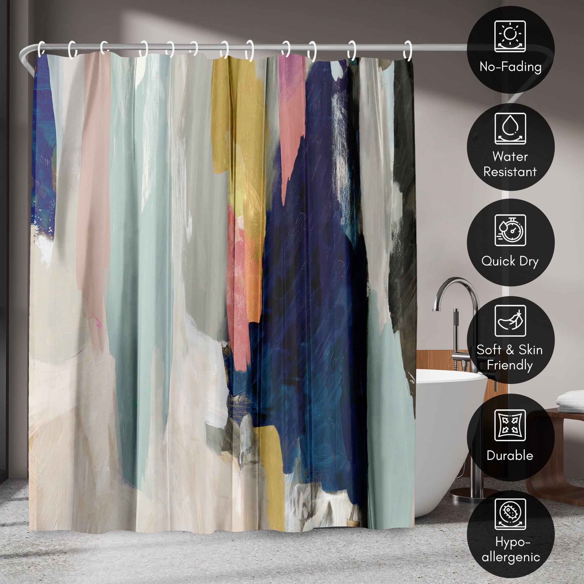 Americanflat 71" x 74" Shower Curtain, Somber by PI Creative Art