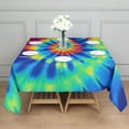 thumbnail image 3 of Colorful Rainbow Tie Dye Spiral Pattern Square Tablecloth,Waterproof Square Table Cover,Wipeable Spillproof Washable Table Cover for Home Kitchen Party Decor 60"x60"(152x152cm), 3 of 6