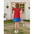 thumbnail image 5 of Arshiner Girls Ruffle Short Sleeve Shirts Cute Summer Frill Neck Pleated Textured Blouse Tops, 5 of 7