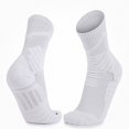 thumbnail image 3 of Babcutegg Mens Crew Athletic Socks Mid Calf Cotton Breathable Performance Outdoor Cycling Running Socks White Size Free Size, 3 of 3
