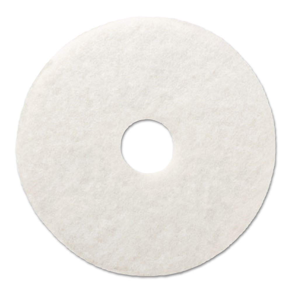 Boardwalk Polishing Floor Pads, 24" Diameter, White, 5/Carton