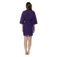 thumbnail image 5 of Turquaz Linen Thigh Length Waffle Kimono Bridesmaids Spa Robe (Purple, XXL), 5 of 5