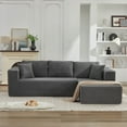 thumbnail image 3 of Modern Gray L-Shaped Cloud Sectional Sofa 106" with Right Facing Chaise (No Assembly Needed), 3 of 25