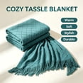 thumbnail image 4 of ROSEKIND Diamond Textured Tassel Throw Blanket, Soft Knitted Decorative Blankets 60X80inch., 4 of 6