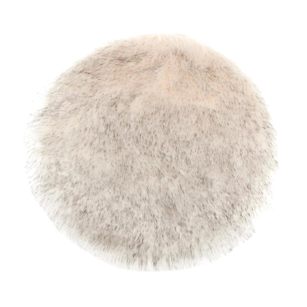 yuksok Round Seat Cushion, Sheepskin Rug, Faux Decorative