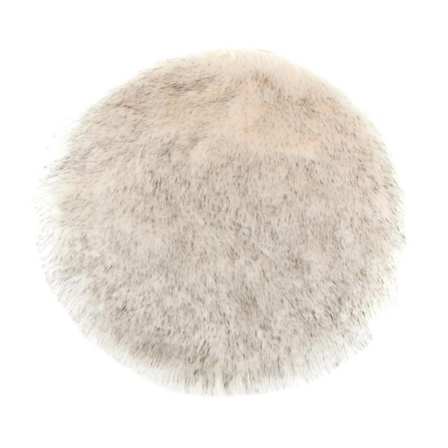 Cojines redondos de piel sintética para asiento, tapete de piel de oveja artificial, varios tamaños Blanco gris 40cm