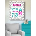 thumbnail image 3 of Personalized Canvas Birth Announcement Nursery Decor Gift, Sailboat Design, Custom Name, Date, Weight & Length, Unique Boys & Girls Baby Shower Wall Art Presents, Color Gray # 5, Size - 10X12, 3 of 5