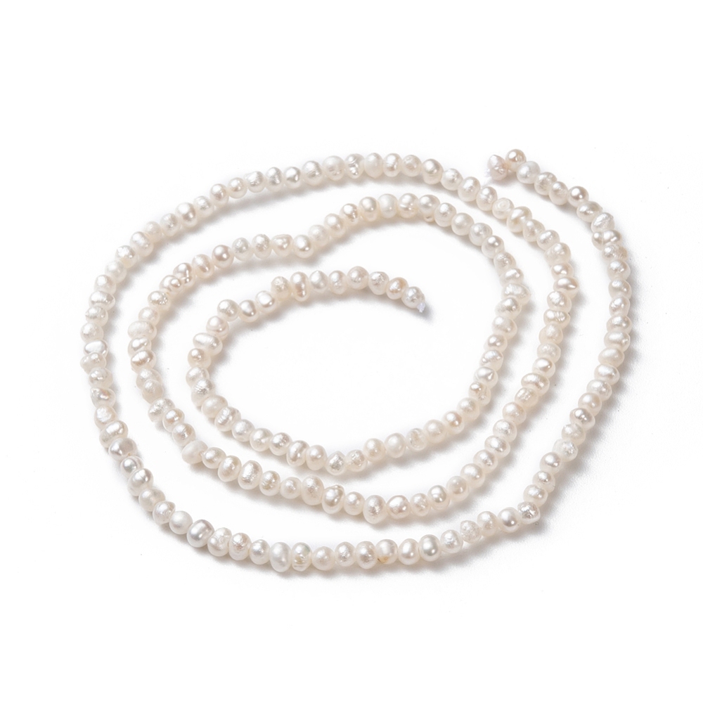 1strand Natural Cultured Freshwater Pearl Beads Strands Potato White 3~3.5x2.3~2.6mm Hole: 0.5mm about 142~150pcs/strand 14.5 inch(37cm)