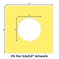 thumbnail image 2 of Yellow Picture Frame Mat for 8x8 Frames - Circle Opening for 4x4 Photos - 1 Mat, 2 of 7