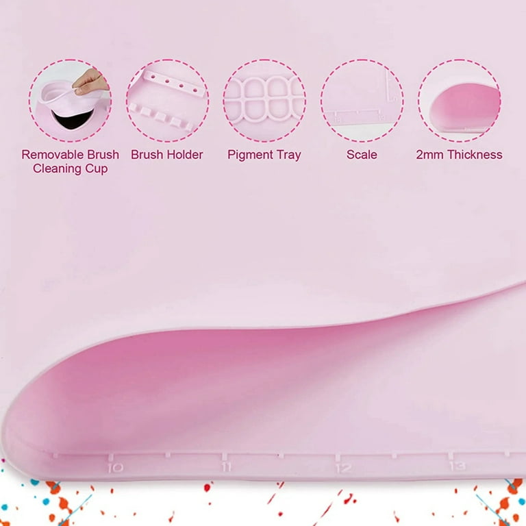Paint Palette,Thick Silicone Craft Mat with Magnetic Pop-Up Water