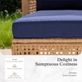 thumbnail image 5 of Alpha Joy 5 Pieces Wicker Patio Furniture Conversation Set Boho Style Outdoor Sofa with Wood Coffee Table, 5 of 10