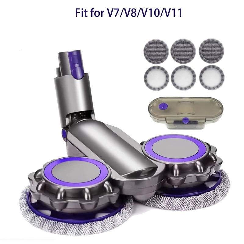Mop Head Attachment for Dyson V7 V8 V11 V10 V15 Vacuum Cleaner Attachment with Water Tank And 6pcs Mops, Brush Head Only (No Vacuum Cleaner)