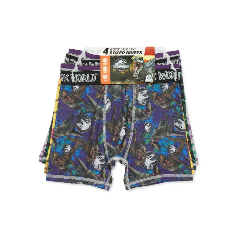 Jurassic World Boys Boxers, 4-Pack Boys Underwear 