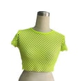 thumbnail image 5 of Womens Sheer Mesh Fish Net Short Sleeve See Though Crop Top T-Shirt Blouse, 5 of 11