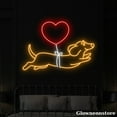 thumbnail image 2 of Glowneon Dachshund Balloon Heart Neon, Dachshund LED Sign, Dachshund Lover Gift, Pet Shop Decor, 2 of 5
