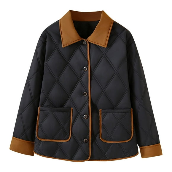 WRKEKC Women's Winter Puffer Jacket Quilted Floral Hooded Coat Long Sleeve Thermal Lined with Zipper Pockets Outerwear