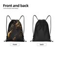 thumbnail image 6 of Japuie Black And Gold Fire Dragon Print Drawstring Backpack,Drawstring Bags, Draw String Back Bag,Sport Gym Bag for Sports, Gym, Travel, Swimming, Beach -Small, 6 of 7
