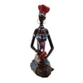 thumbnail image 1 of Estatua de dama tribal africana, adorno coleccionable, estatua africana ligera de resina Estilo C, 1 of 9